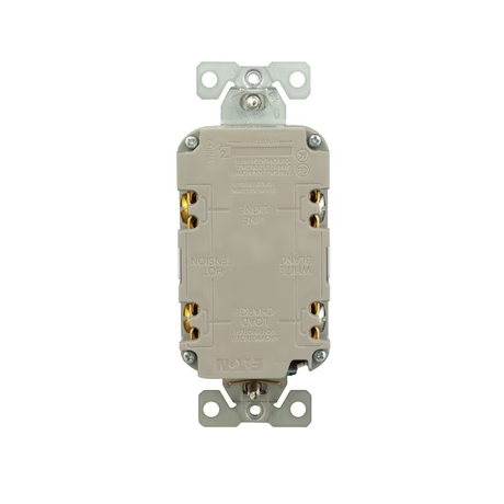 Eaton 20-Amp 125-volt Tamper Resistant GFCI Residential Decorator Outlet, White