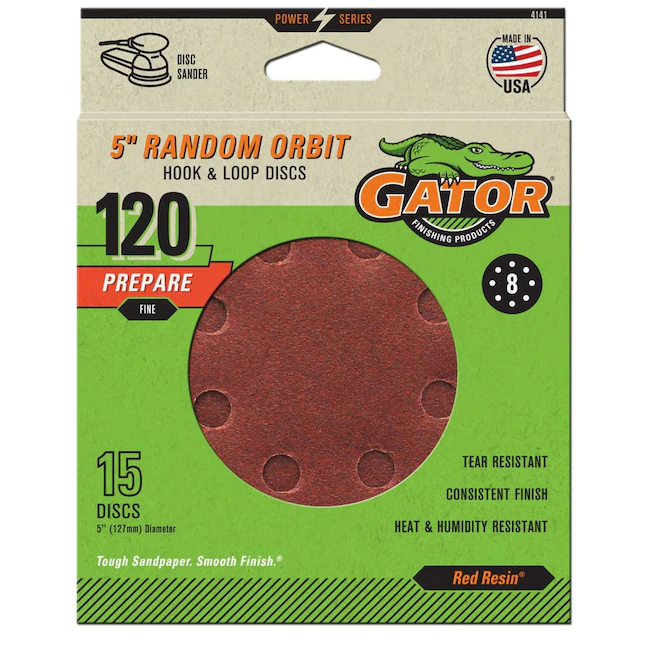 Gator 15-Piece Aluminum Oxide 120-Grit Disc Sandpaper