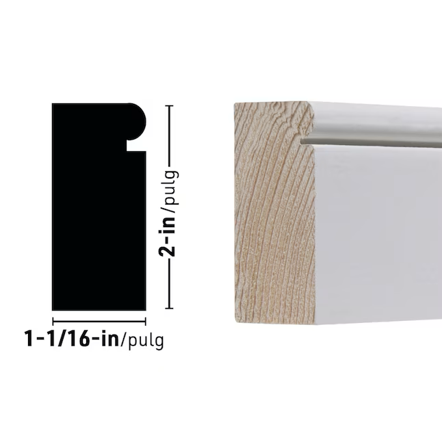 RELIABILT Moldura de ladrillo 175 de pino imprimado de 1-1/16 x 2 x 7 pies