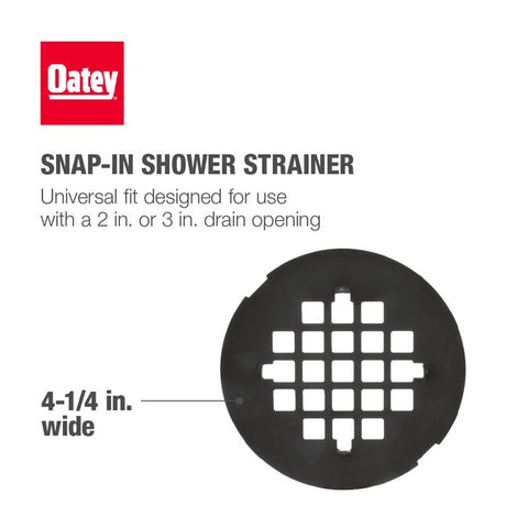 Oatey 4-1/4-in Snap-Tite Round Rubbed Bronze Strainer