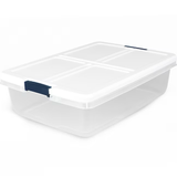 Project Source Medium 8.5-Gallons (34-Quart) Clear, White Tote with Latching Lid