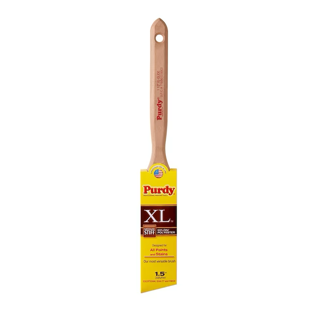 Purdy XL Brocha para pintar en ángulo de mezcla de nailon y poliéster reutilizable de 1-1/2 pulgadas (brocha para recortar)