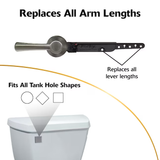 Korky Strong Arm Simple 8-in Front/side/neo-angle Mount Brushed Nickel Universal Fit Toilet Lever