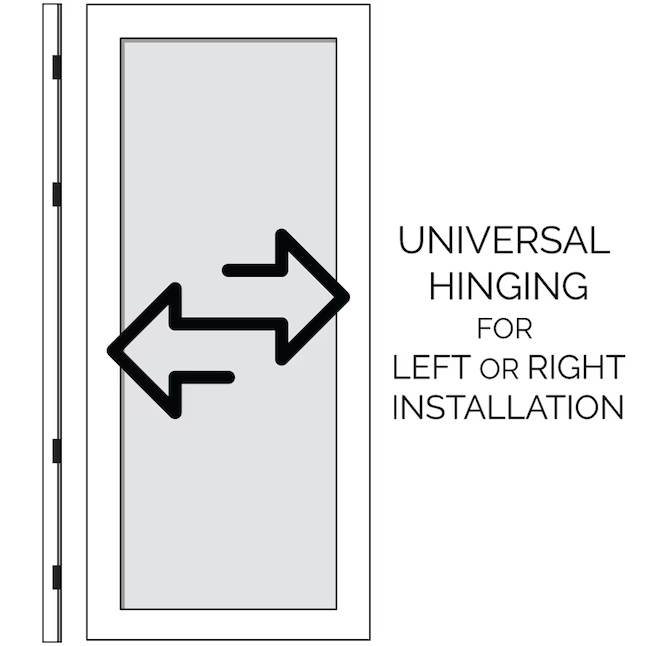 RELIABILT Luna Puerta de seguridad de montaje en superficie de acero blanco de 36 x 81 pulgadas con pantalla blanca