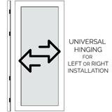 RELIABILT Luna Puerta de seguridad de montaje en superficie de acero blanco de 36 x 81 pulgadas con pantalla blanca