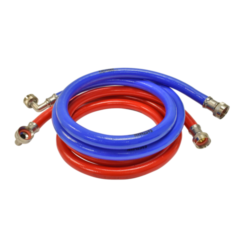 Eastman 2-Pack 6 ft. PVC-Wrapped Braided Washing Machine Hoses With Elbows