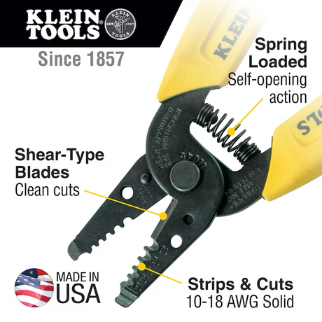 Klein Tools Wire Stripper, 10-18 Awg Solid