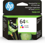 Cartucho de tinta tricolor de alto rendimiento HP 64XL 