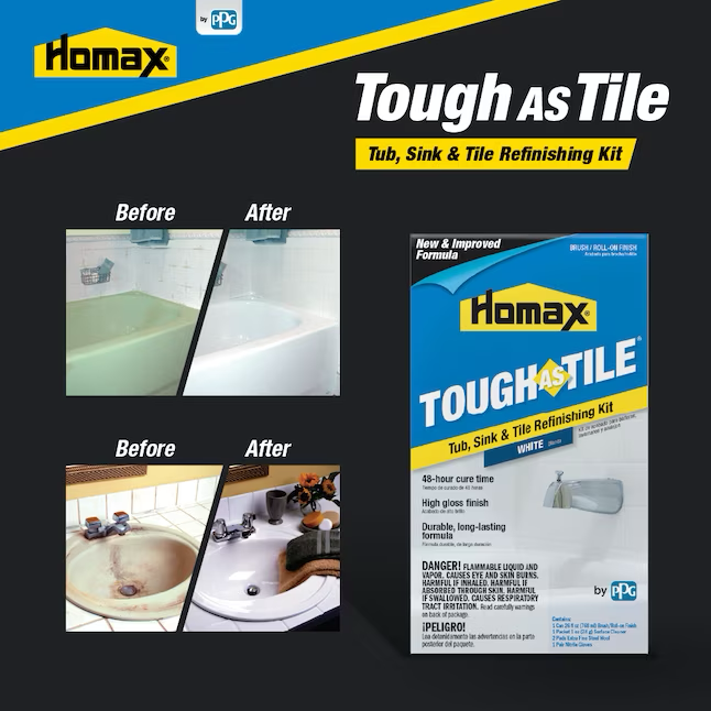 Homax White High-gloss Anti-skid Tub and Tile Refinishing Kit