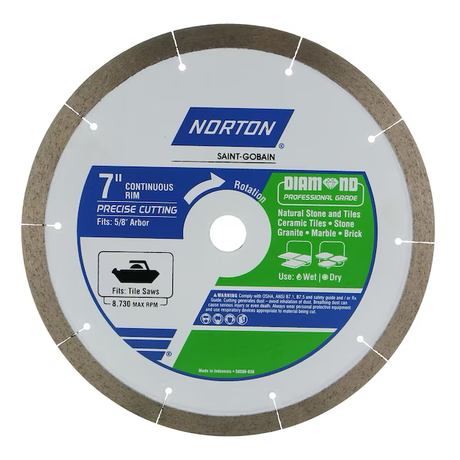 Norton 7-in Wet/Dry Continuous Rim Diamond Saw Blade