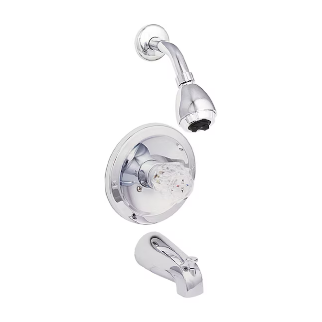 EZ-FLO Traditional Chrome 1-handle Single Function Round Bathtub and Shower Faucet Valve Included