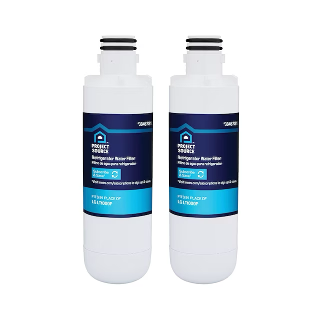 Project Source Filtro de agua giratorio para refrigerador de 6 meses L-5-2 para LG LT1000P, paquete de 2