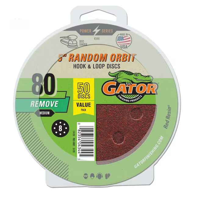 Gator 50-Piece Aluminum Oxide 80-Grit Disc Sandpaper