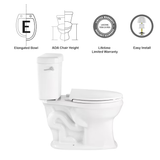 Project Source Danville White Elongated Chair Height 2-piece WaterSense Toilet 10-in Rough-In 1.28-GPF