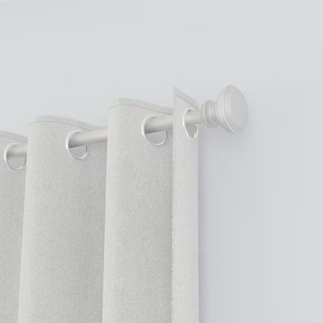 Selecciones de estilo Sema Barra de cortina simple de acero de níquel cepillado de 48 a 84 pulgadas con remates