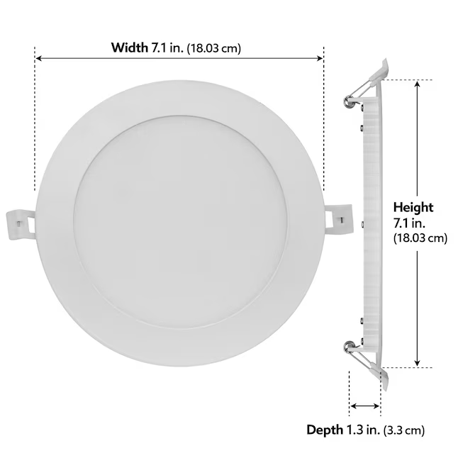 Ulitech Color Choice Blanco 6 pulgadas 850 lúmenes conmutable redondo regulable LED empotrable sin lata (paquete de 6)