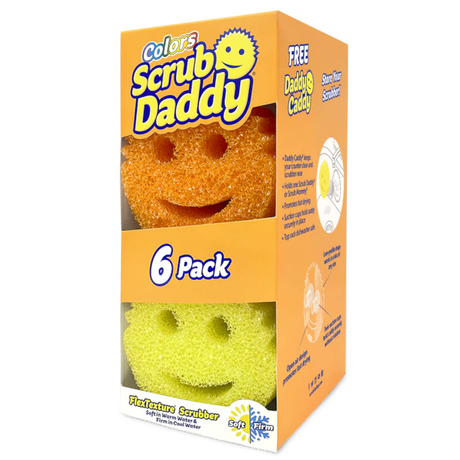 Scrub Daddy 6 Scrub Daddy Schwämme + 1 Daddy Caddy 