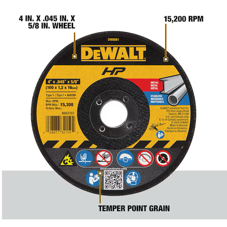 DEWALT HP High Performance 4-in Aluminum Oxide 60-Grit Grinding Wheel