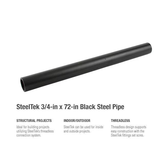 SteelTek 3/4-in x 72-in Structural Black Pipe
