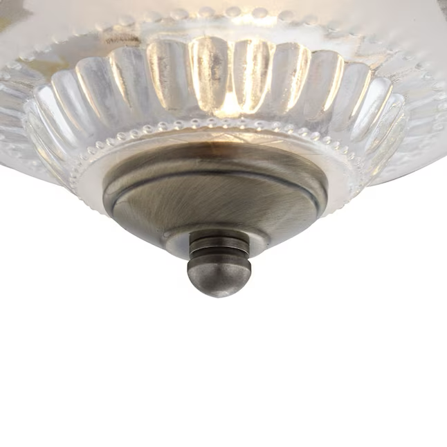 Project Source 1-Light 11.4-in Antique Brass Flush Mount Light