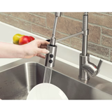 Project Source Flynt Stainless Steel Single Handle Pull-down Kitchen Faucet with Sprayer (Deck Plate)