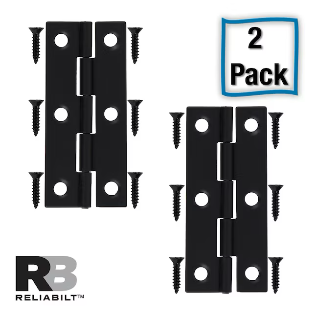 RELIABILT 180-Degree Broad Surface Black Cabinet Hinge, 1 Pair (2-Pieces)