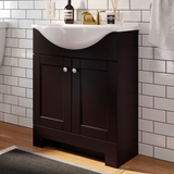 Style Selections Euro 24-in Espresso Single Sink Bathroom Vanity with White Cultured Marble Top
