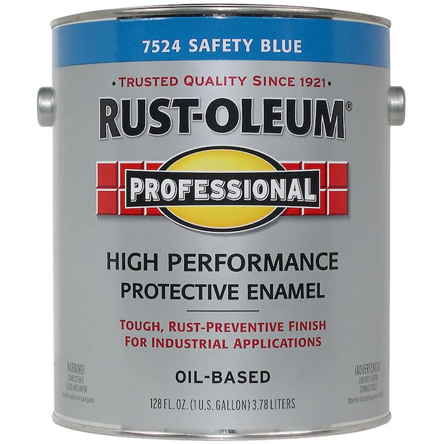 Rust-Oleum Professional Gloss Safety Blue Pintura de esmalte industrial a base de aceite para interiores/exteriores (1 galón)