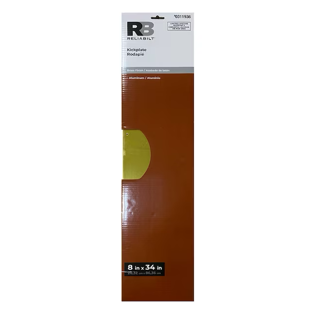 Placa de apoyo RELIABILT de 8 pulgadas de ancho x 34 pulgadas de alto (latón)