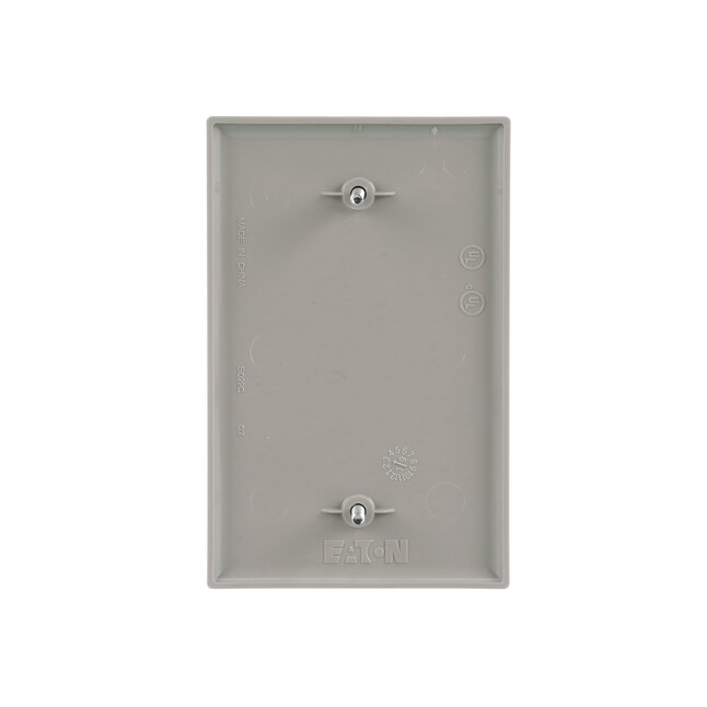 Eaton 1-Gang Midsize Gray Polycarbonate Indoor Blank Wall Plate