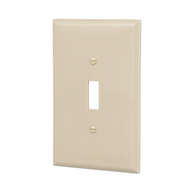 Eaton 1-Gang Jumbo Size Ivory Plastic Indoor Toggle Wall Plate