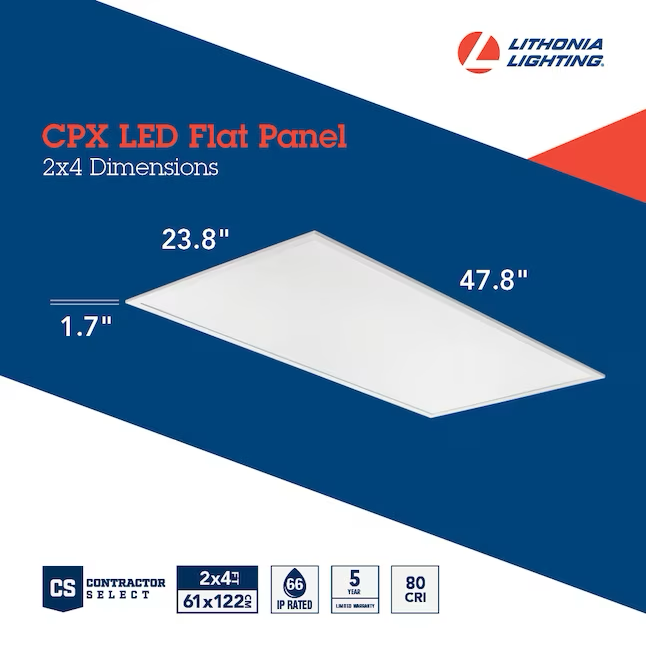 Lithonia Lighting 2er-Pack 4 Fuß x 2 Fuß kaltweiße LED-Flächenleuchte