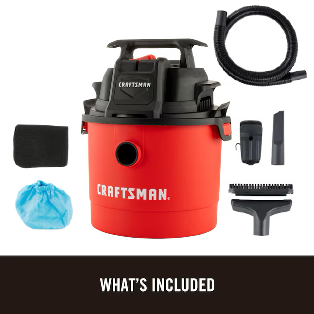 CRAFTSMAN 2.5-Gallons 2-HP Corded Wet/Dry Shop Vacuum with Accessories Included