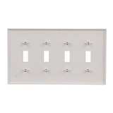 Eaton 4-Gang Midsize White Polycarbonate Indoor Toggle Wall Plate