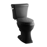 Project Source Danville Black Elongated Chair Height 2-piece WaterSense Toilet 12-in Rough-In 1.28-GPF