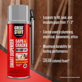 GREAT STUFF Gaps and Cracks 12-oz Smart Dispenser Indoor/Outdoor Spray Foam Insulation