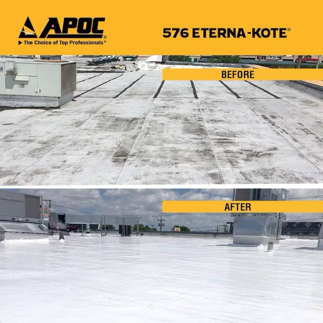 APOC 576 Revestimiento de techo reflectante de silicona blanca de 4,75 galones