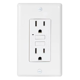 EZ-FLO 15-AMP 125-Volt Duplex Self-Test Slim GFCI outlet with LED Indicator and Wall Plate (White)