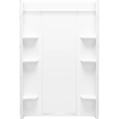 Sterling Medley Panel de pared trasero de ducha tipo alcoba blanco de 48 pulgadas de ancho x 34 pulgadas de profundidad x 70.75 pulgadas de alto 