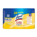 LYSOL Toallitas desinfectantes de flor de limón y lima, 240 unidades, limpiador multiusos (paquete de 3)