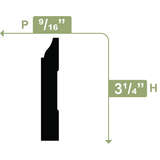 ReliaBilt 9/16 Zoll x 3,25 Zoll x 8 Fuß grundierte Kiefern-Fußleistenleiste – kein Design
