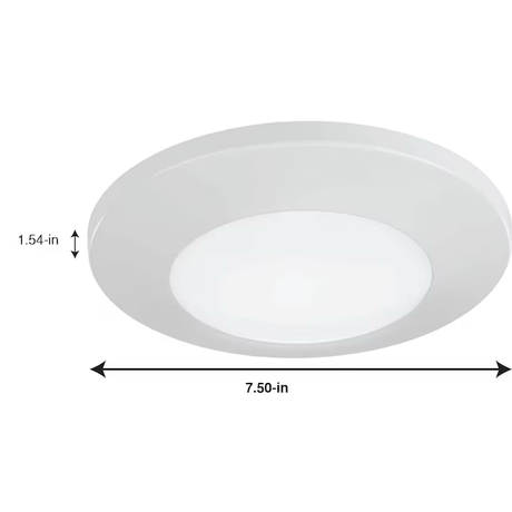 Progress Lighting Luz de montaje empotrado LED blanca de 1 luz de 7,5 pulgadas ENERGY STAR