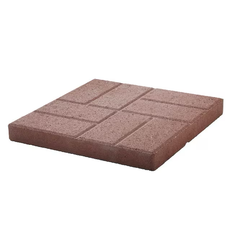 16-in L x 16-in W x 2-in H Square Red Concrete Patio Stone