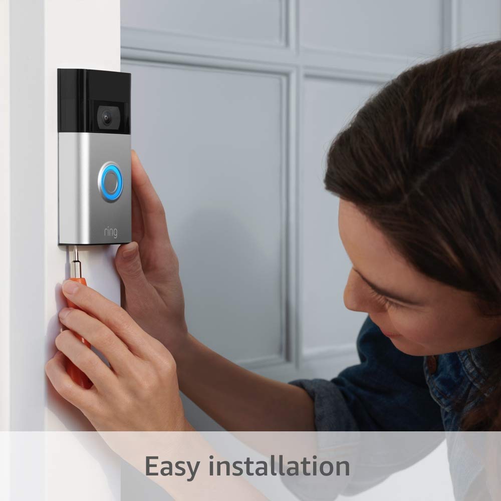 Ring Video Doorbell 2nd Generation - 1080p HD video (Satin Nickel)