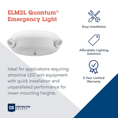 Lithonia Lighting Quantum Luz de emergencia cableada blanca LED de 0,36 vatios, 120/277 voltios