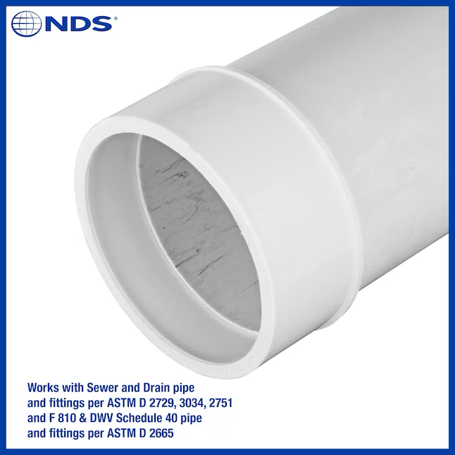 Adaptador de drenaje y alcantarillado de PVC NDS de 4 pulgadas