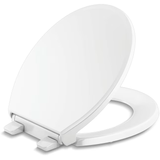 KOHLER Figure Plastic White Round Soft Close Toilet Seat