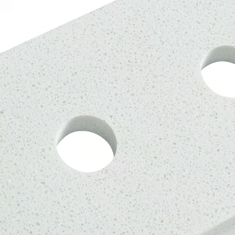 Allen + Roth Meridian - Encimera de tocador de baño con 3 orificios, lavabo individual bajo encimera de mármol de ingeniería blanco/pulido de 31 pulgadas