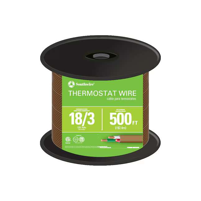 Cable de termostato sólido Southwire 18/3 de 500 pies (por rollo)