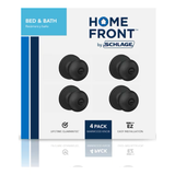 Home Front by Schlage Marwood Matte Black Interior Bed/Bath Privacy Door Knob Multi-pack (4-Pack)